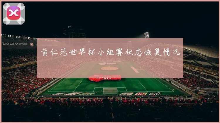 黄仁范世界杯小组赛状态恢复情况